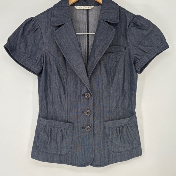 Dazz Blazer Jacket Blouse Women's Size Small Blue Y2k‎ - Picture 1 of 8